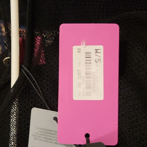 Poncho Coverup Black Save the Queen S/M Made Italy - Picture 5 of 8